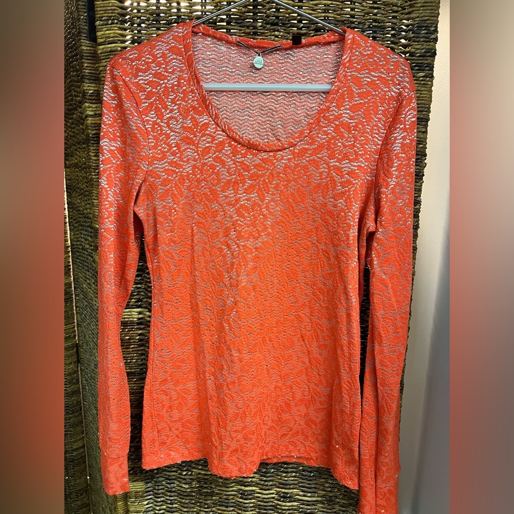 Elegant Orange Lace Top